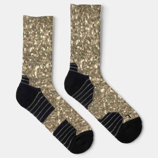Gold Sparkle Faux Glitter Sokken (Rechts)