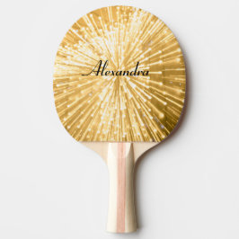 Gold Sparkle Firework gepersonaliseerd Tafeltennisbatje