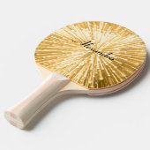 Gold Sparkle Firework gepersonaliseerd Tafeltennisbatje (Voorkant Gekanteld)