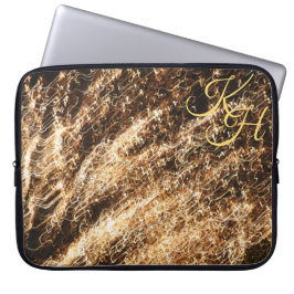 Gold Sparkle Fireworks Laptop Sleeve