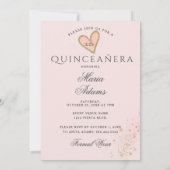 Gold Sparkle Formal Beauty Quinceañera Kaart (Achterkant)