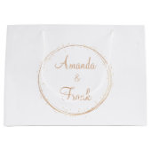 Gold Sparkle-gepersonaliseerd huwelijk Groot Cadeauzakje (Voorkant)