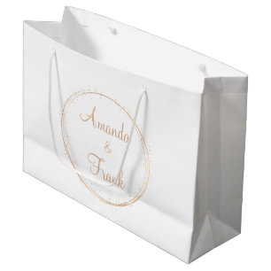 Gold Sparkle-gepersonaliseerd huwelijk Groot Cadeauzakje
