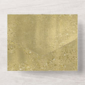 Gold Sparkle Glam Weddenschap All In One Uitnodiging (Achterkant)