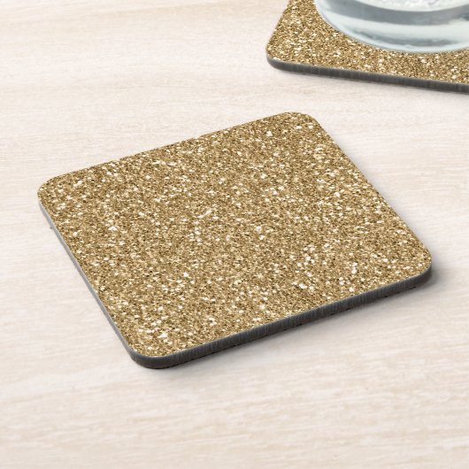 Gold Sparkle Glitter Bier Onderzetter (Linkerzijde)