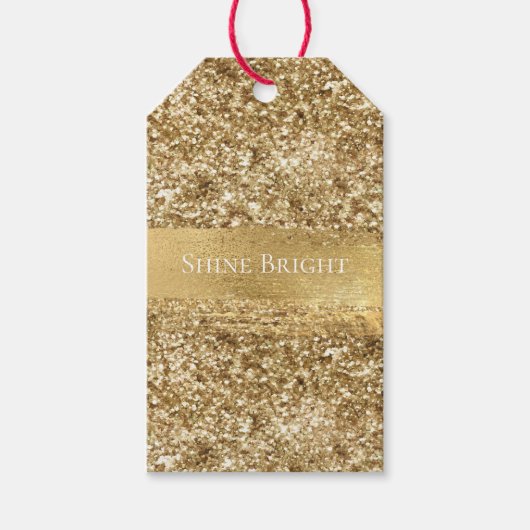 Gold Sparkle Glitter Cadeaulabel (Voorkant)