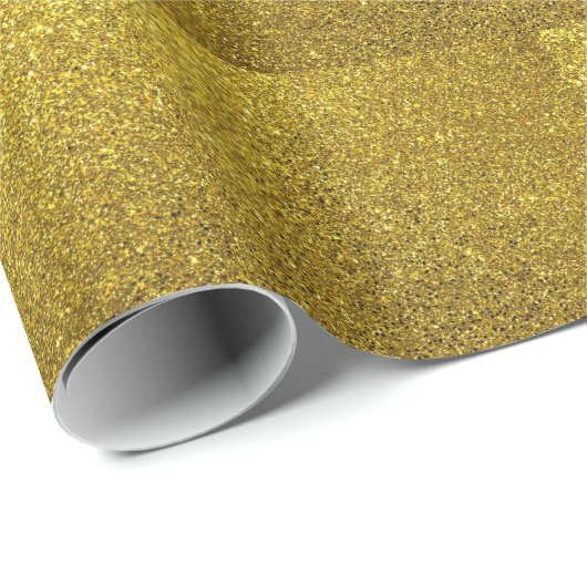 Gold Sparkle Glitter Cadeaupapier (Rol Hoek)