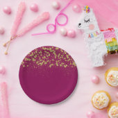 Gold Sparkle Glitter Confetti Papieren Bordje (Feest)