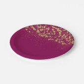 Gold Sparkle Glitter Confetti Papieren Bordje (Gekanteld)