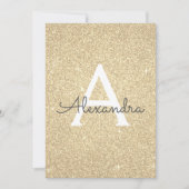 Gold Sparkle Glitter Doopuitnodiging Kaart (Voorkant)