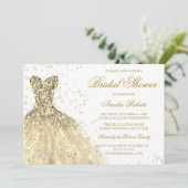 Gold Sparkle Glitter Dress Vrijgezellenfeest Kaart (Staand voorkant)