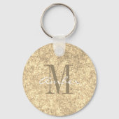 Gold Sparkle Glitter Elegant persoonlijke Sleutelh Sleutelhanger (Voorkant)