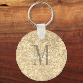Gold Sparkle Glitter Elegant persoonlijke Sleutelh Sleutelhanger (Voorkant)