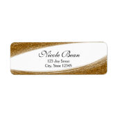 Gold Sparkle Glitter en White Custom Adresetikette Etiket (Voorkant)