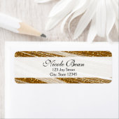 Gold Sparkle Glitter en White Custom Adresetikette Etiket (Insitu)