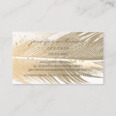 Gold Sparkle Glitter Feather Design for Events en Visitekaartje (Achterkant)