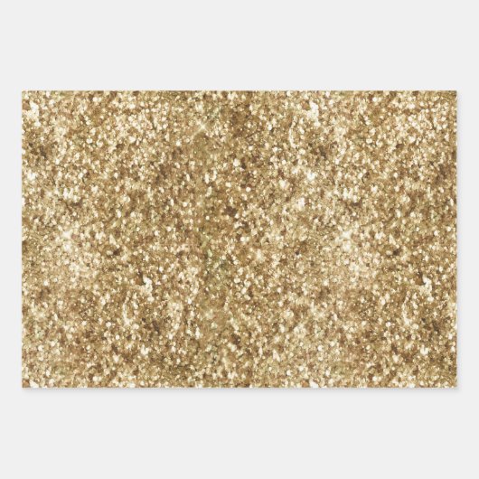 Gold Sparkle Glitter Inpakpapier Vel (Voorkant 2)
