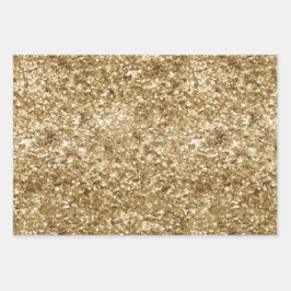 Gold Sparkle Glitter   Inpakpapier Vel