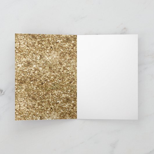 Gold Sparkle Glitter Kerstmis Kaart (Binnen)
