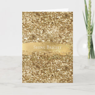Gold Sparkle Glitter Kerstmis Kaart