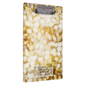 Gold Sparkle Glitter Lights Chic Glam - speciaal a Klembord (Rechts)