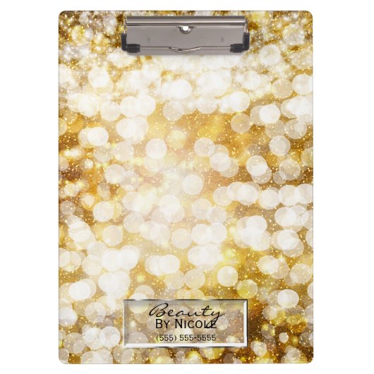 Gold Sparkle Glitter Lights Chic Glam - speciaal a Klembord (Voorkant)