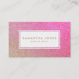 Gold Sparkle Glitter Pink Girly maakt kunstenaar Visitekaartje