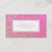 Gold Sparkle Glitter Pink Girly maakt kunstenaar Visitekaartje (Achterkant)