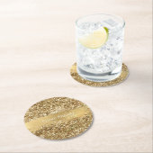 Gold Sparkle Glitter Ronde Kartonnen Onderzetter (Insitu)