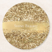 Gold Sparkle Glitter Ronde Kartonnen Onderzetter (Voorkant)
