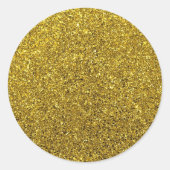 Gold Sparkle Glitter Ronde Sticker (Voorkant)