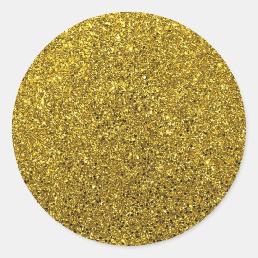 Gold Sparkle Glitter Ronde Sticker (Voorkant)
