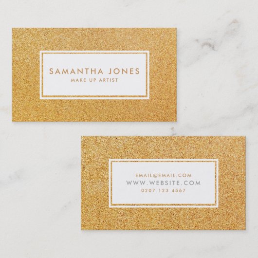 Gold Sparkle Glitter Simple Modern make up Artist Visitekaartje (Voorkant / Achterkant)