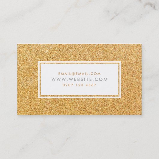 Gold Sparkle Glitter Simple Modern make up Artist Visitekaartje (Achterkant)