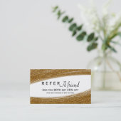 Gold Sparkle Glitter & White Chic Client Kaart (Staand voorkant)