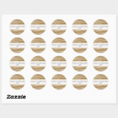 Gold Sparkle Glitter & White Party Modern Favor Ronde Sticker (Vel)