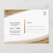 Gold Sparkle Glitter White Save the Date Briefkaar Aankondigingskaart (Achterkant)