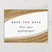 Gold Sparkle Glitter White Save the Date Briefkaar Aankondigingskaart (Voorkant)