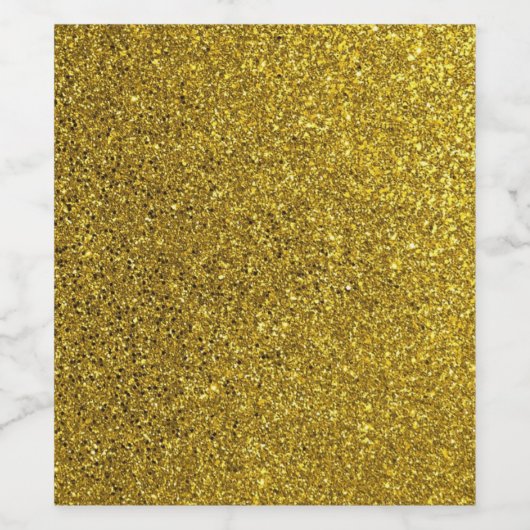 Gold Sparkle Glitter Wijn Etiket (Enkel label)
