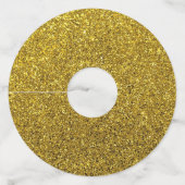 Gold Sparkle Glitter Wijnglaslabel (Achterkant)