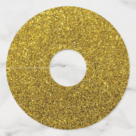 Gold Sparkle Glitter Wijnglaslabel (Achterkant)