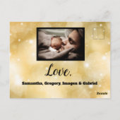 Gold Sparkle Happy Nieuwjaar Foto Collage Briefkaa Briefkaart (Achterkant)