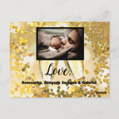 Gold Sparkle Happy Nieuwjaar Foto Collage Briefkaa Briefkaart (Achterkant)