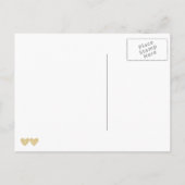 Gold Sparkle Hearts Save the Date Briefkaart (Achterkant)