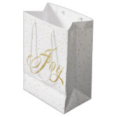 Gold Sparkle Joy-kerstcadeau Medium Cadeauzakje (Voorkant Gekanteld)