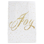 Gold Sparkle Joy-kerstcadeau Medium Cadeauzakje (Achterkant)