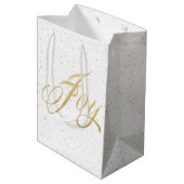 Gold Sparkle Joy-kerstcadeau Medium Cadeauzakje (Achterkant Gekanteld)
