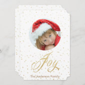 Gold Sparkle Joy-kerstfotokaarten Feestdagenkaart (Voorkant / Achterkant)
