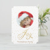 Gold Sparkle Joy-kerstfotokaarten Feestdagenkaart (Staand voorkant)