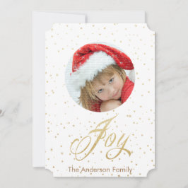 Gold Sparkle Joy-kerstfotokaarten Feestdagenkaart